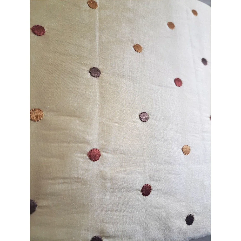 NEW Pier 1 Polka Dot Curtain Panel Beige Warm Tones Raised Dots Modern 54x84